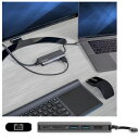 マルチポートアダプター/USB-C接続/シングルモニター/4K30Hz HDMI/60W USB PDパススルー/3x USB 3.0ハブ/ギガビットイーサネット 有線LANポート/SD & SDHCカードリーダー/Thunderbolt 3対応/Type C 多機能 ドッキングステーション