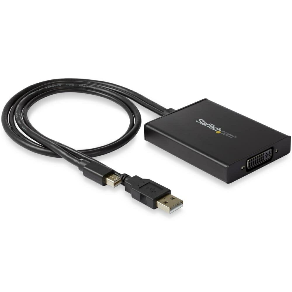 Mini DisplayPort - デュアルリンクDVI 変換アダプタ ブラック USBバスパワー対応 DVIアクティブディスプレイコンバータ