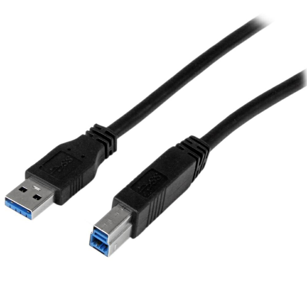 USBケーブル/USB 3.0(5Gbps)/1m/Type-A-Type-B/オス-オス/USB IF認証/SuperSpeed USB 3.2 Gen1 規格準拠/ブラック/USB タイプB 変換 コード アダプターケーブル