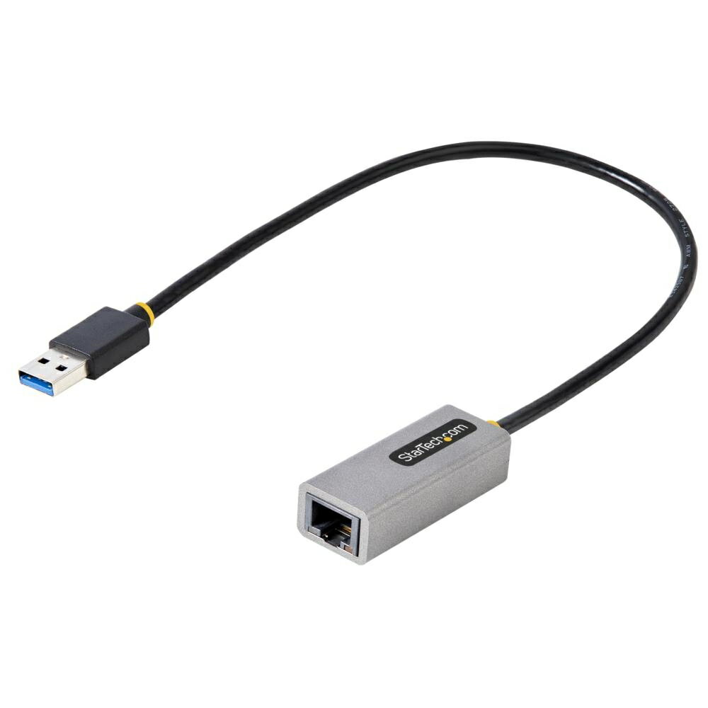 USB有線LANアダプター/USB-A接続/USB 3.2 Gen1/10/100/1000Mbps/30cm一体型ケーブル/各種OS/ドライバーインストール不要/スペースグレー/ギガビットイーサネット/ノートパソコン用 RJ45 ネットワーク 変換 コンバーター