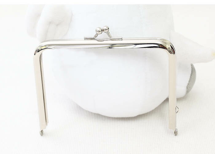 がま口口金 12cm 【シルバー】角型 長足 ハンドメイド/手芸/パーツ/手作り/ポーチ/小物入れ/小銭入れ