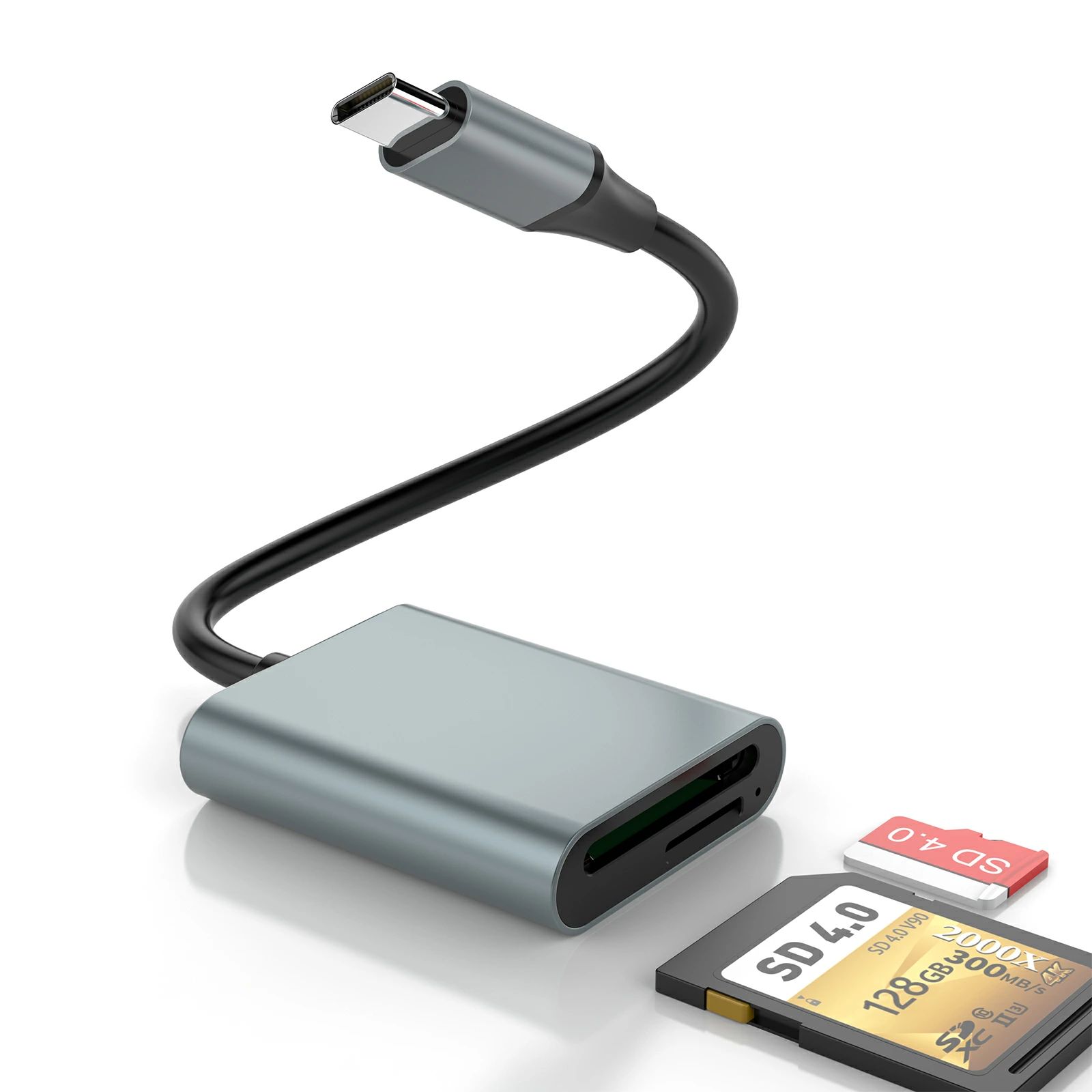 UHS-II SDカードリーダー USB Type-C 3.1 Gen1 SD 4.0 UHS-II SDXCカード 4K HD動画 高速データ転送 UHS-I/UHS-II 用 SDXC/SDHC/SD/microSDXC/microSD/microSDHC/MMC/RS-MMCなど uhs2メモリーカードリーダー(MacBook Pro, iPad Pro など対応)