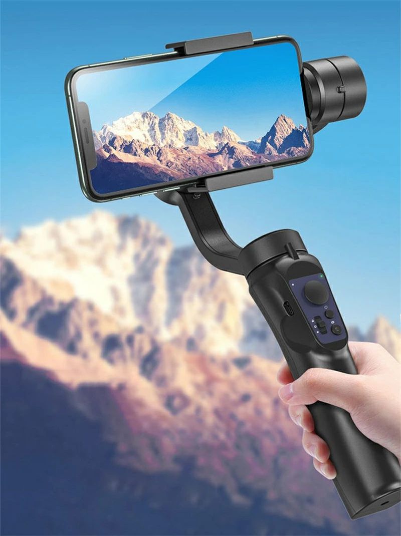 3軸携帯電話スタビライザー 手持ち 自撮り棒 スマートフォトスタビライザー ジンバ...
