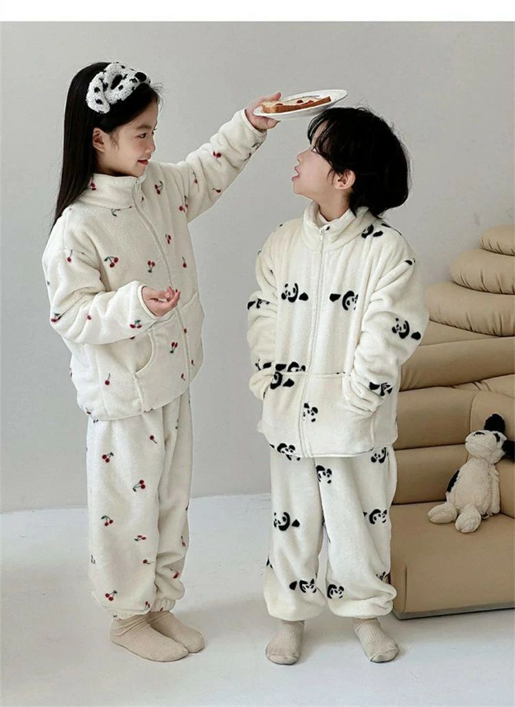 子供パジャマふわふわ 秋 冬 春 暖かい 寒さ対策 おしゃれ 男の子 女の子 セットパジャマ着子供の部屋着冬 パジャマ暖房セット着 部屋着 厚く 男女兼用部屋着長袖 寝間着 冬用