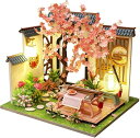 組立おもちゃ おもちゃの家 ミニクラフトキットセット 桜咲く アトリウム LEDライト 唐様