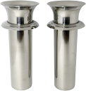 花立 ステンレス製 中入れ式 ツバ付タイプ 筒径:58mm(特大) リング下深さ 170mm 1対2本セット