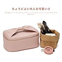 即納Rownyeon バニティポーチ 化粧ポーチ ブラシ入れ付き メイクポーチ 大容量 機能的 リボンハンドル 化粧ボックス 持ち運び 仕切り かわいい コスメケース ミニメイクボックス 化粧品ケース 旅行用 携帯便利 ギフト プレゼント適用