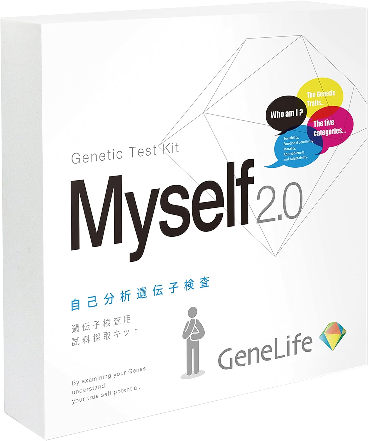 GeneLife Myself2.0 自己分析遺伝子検査 / 自分を見つめなおしたい方にジェネシス Myself遺伝子検査キット 1個