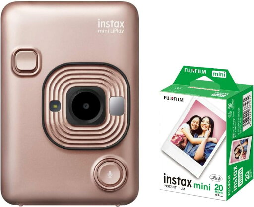 富士フイルム ハイブリッドインスタントカメラ チェキ instax mini LiPlay ブラッシュゴールド&フィルム20枚 富士フイルム ハイブリッドインスタントカメラ チェキ instax mini LiPlay ブラッシュゴールド&フィルム20枚