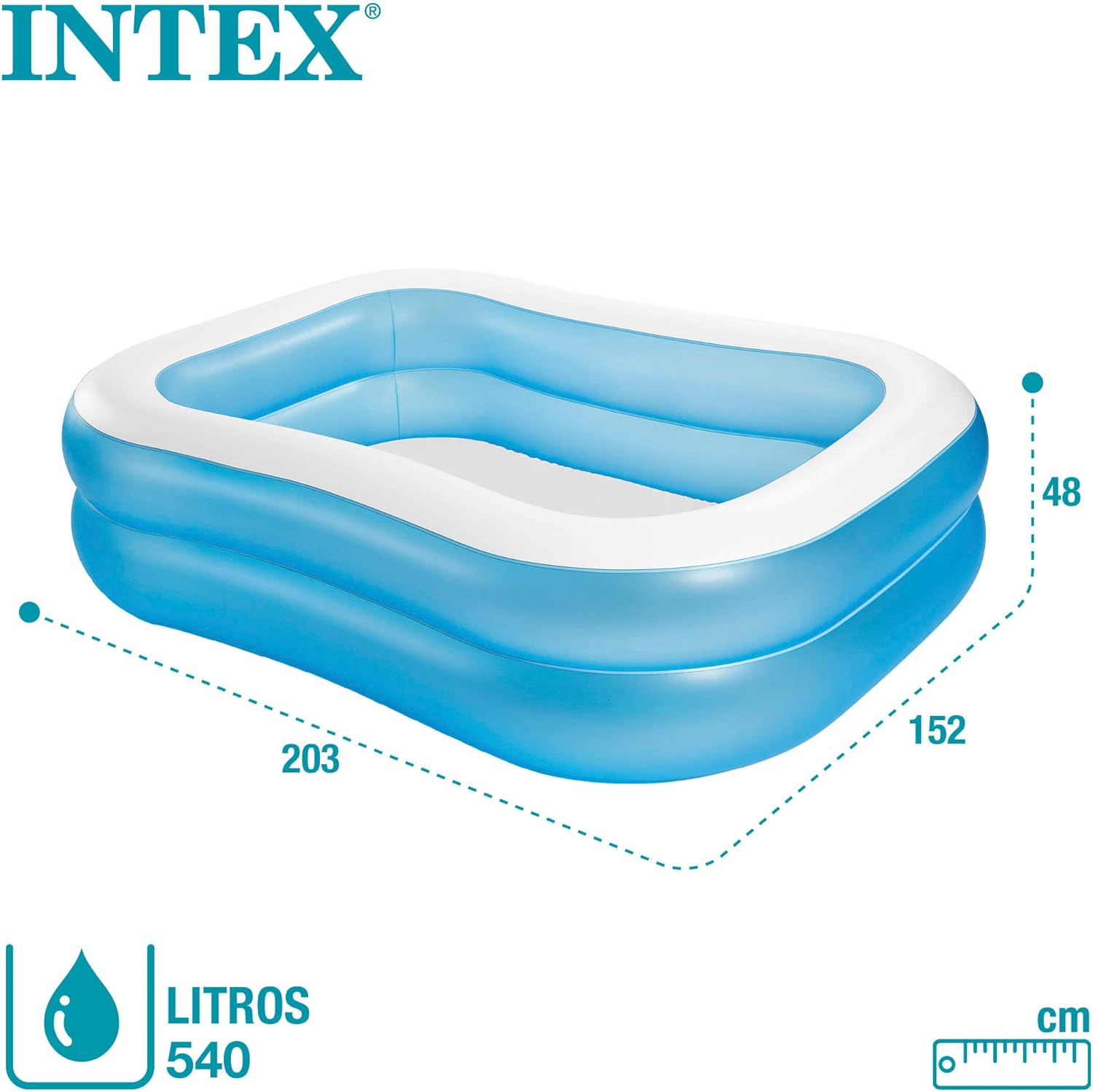 乐天商城 - INTEX(インテックス) 大型プール プール スイムセンターファミリープール 203×152×48 日本正規品 57180 ブルー