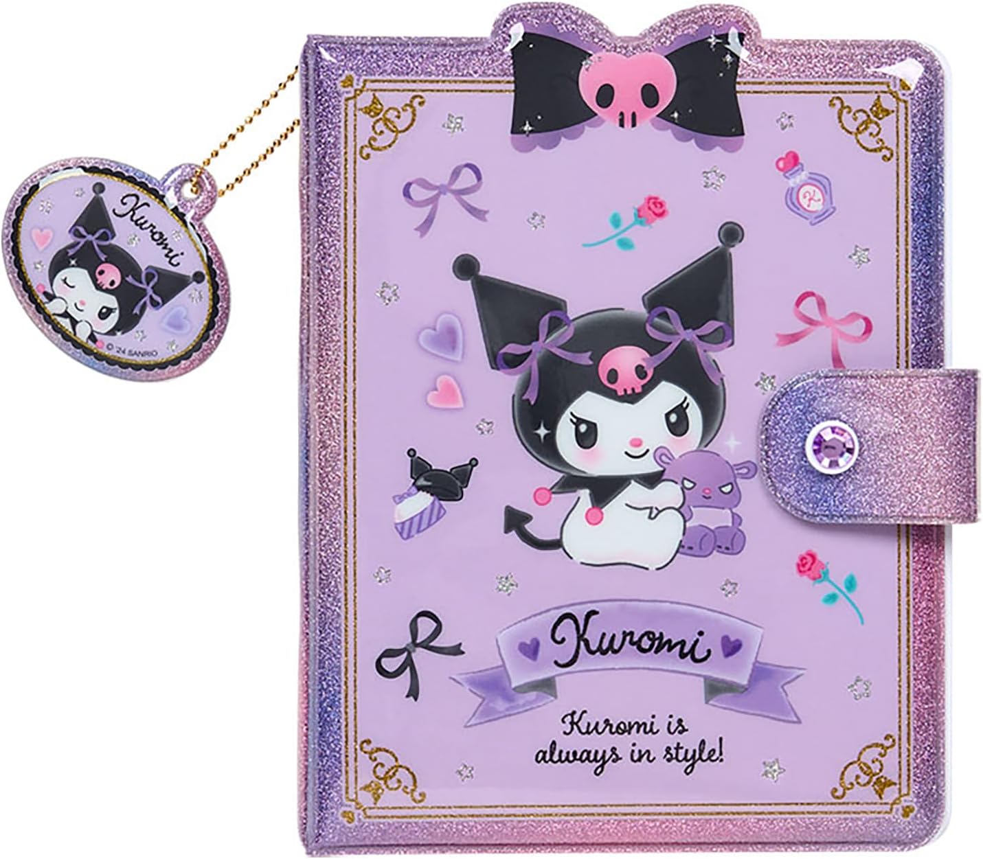 月間優良ショップ受賞店サンリオ(SANRIO) ときめくシール＆シール手帳 クロミ 収納 チャーム付き シール台紙 貼って剥がせる スライダー付きケース お手紙風メモ 913952