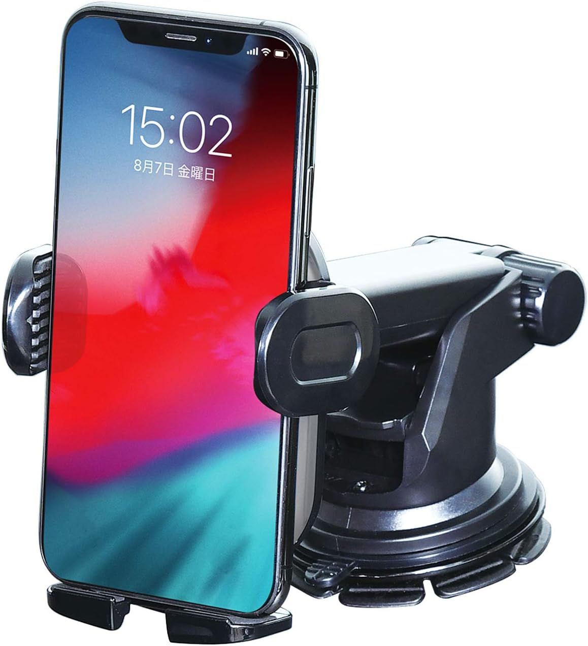 月間優良ショップ受賞店セイワ(SEIWA) 車内用品 スマホホルダー 置くだけ簡単ワンモーション スマホホルダー 車載 吸盤スタンド付 吸盤 WA66 ダッシュボード 手帳型ケース対応 伸縮アーム