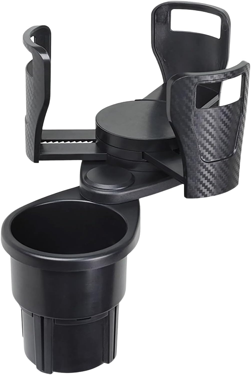 月間優良ショップ受賞店車 ドリンクホルダー カップホルダー 増設 2in1 2個置き 360˚ 回転 7.4-15cm 調節可能 ペットボトル カップラーメン ホールド可能