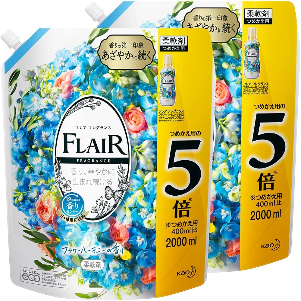 商品紹介 ブランド フレアフレグランス 商品の個数 2 商品の形状 液体 ユニット数 4000.0 ミリリットル 香り フラワーハーモニーの香り 商品特長 静電気防止 素材の特徴 抗菌 メーカー 花王 ※提携他モール倉庫よりの発送になる場合が御座います 他モールの段ボールで届く場合が御座います わかりずらく申し訳御座いませんがご了承の元お買い求め下さい ※北海道、沖縄、離島のお客様のご注文不可 関連商品,関連ワード　レノア クエン酸　レノア ハピネス フレアフレグランス ハミング ランドリン ファーファ ファーファ 柔軟剤 柔軟剤 イロカ