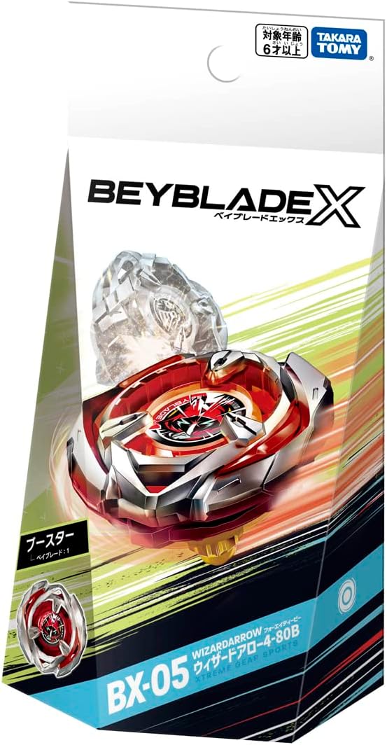商品紹介 BEYBLADE Xとは、超加速ギミック【Xダッシュ】による驚異的なスピードと衝撃でエクストリームなバトルを繰り広げるギアスポーツである。 タカラトミー(TAKARA TOMY) BEYBLADE X ベイブレードX BX-05 ブースター ウィザードアロー 4-80B ※　提携他モール倉庫よりの発送になる場合が御座います 他モールの段ボールで届く場合が御座います わかりずらく申し訳御座いませんがご了承の元お買い求め下さい ※北海道、沖縄、離島のお客様のご注文不可