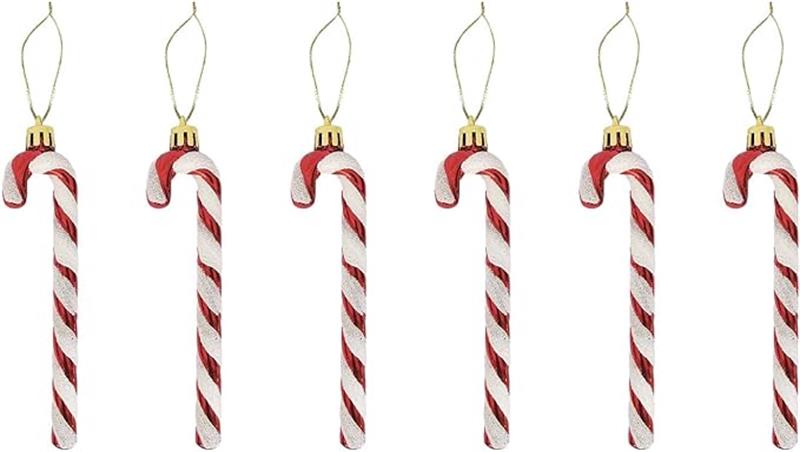クリスマス キャンディケーン オーナメント 6個セット キャンディケイン クリスマスツリー オーナメント candy canes クリスマスツリー飾り クリスマスパーティー デコレーション 装飾 松葉杖