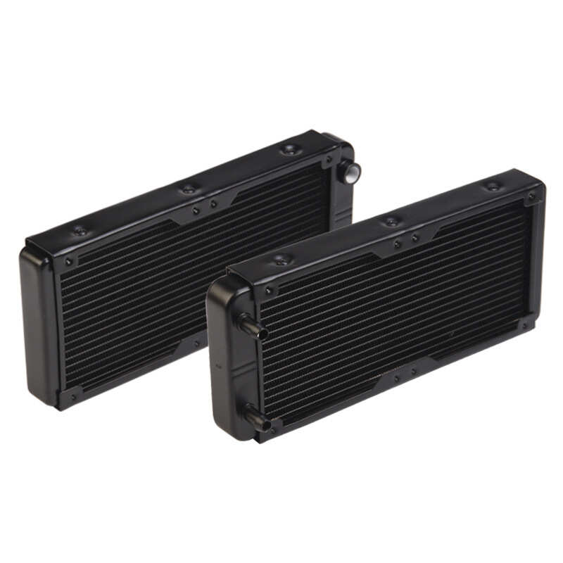 【送料無料】水冷式ラジエーター 18パイプ アルミニウム製 ブラック CPU冷却用 高効率冷却システム