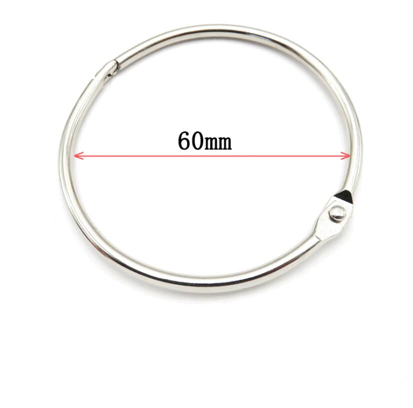 【10個セット】60mm 金属製オープンリング バインダー 書類整理 シャワーカーテン用 多機能対応 活動式..