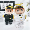 【Labubu 専用】パイロット風 コスプレ衣装 6点セット ネクタイ・キャップ付き 1・2・3世代対応 ラブブ キャラクター用ドール服 17cm人形着せ替え可...