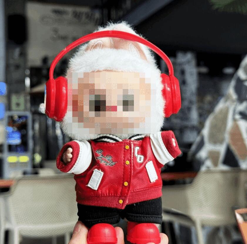 ラブブ 17cm レッドレザースタイル着せ替えセット 5点 1代・2代・3代対応 POPMART THE MONSTERS 専用 子どもも大人も大好き クールなバイカールック 洗える素材 送料無料