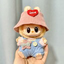 Labubu服 ラブブ服 ラブブぬいぐるみ 対応ラブーのぬいぐるみ ラブブ 服手作り デニムオーバーオール&帽子セット手工製作 アクセサリー かわいい ドール服...