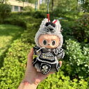 Labubu服 ラブブ服 17cm ラブブぬいぐるみ 対応ラブーのぬいぐるみ ラブブ 服手作り デニムオーバーオール&帽子セット手工製作 アクセサリー かわいい...