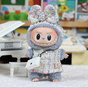 Labubu服 ラブブ服 ラブブぬいぐるみ 対応ラブーのぬいぐるみ ラブブ 服手作り デニムオーバーオール&帽子セット手工製作 アクセサリー かわいい ドール服...
