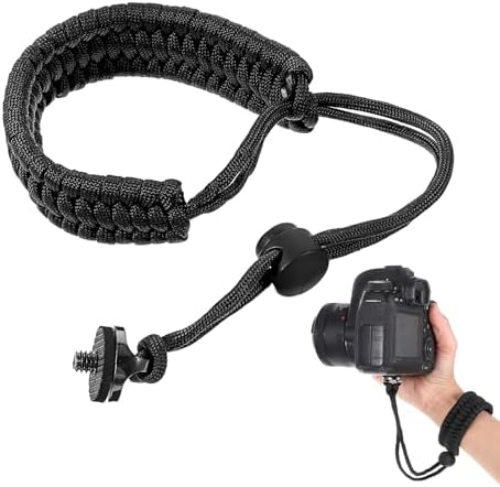 カメラ用ハンドストラップ パラコード製 落下防止 1/4インチネジ対応 長さ調整可能 カメラアクセサリー..