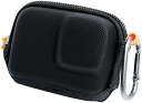 防水耐衝撃 Gopro Hero 13用ミニカメラバッグ レザー製 シンプルブラック 通勤・旅行対応