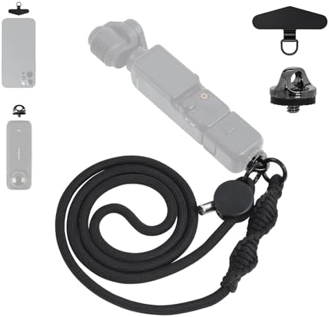 多機能カメラストラップ 首掛け手首巻き対応 1/4インチネジ スマホホルダー付き GoPro Insta360 DJI デ..