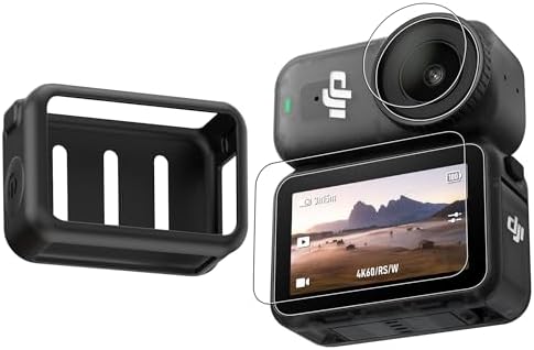 DJI Osmo Nano シリコンケース フィルム2枚セット 耐衝撃 全面保護 高透明感 9H硬度 通勤旅行対応