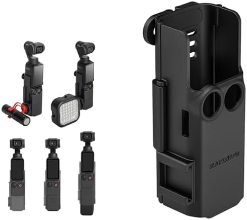 DJI OSMO POCKET3用拡張マウント 三脚マウントアダプター＆1/4インチネジ穴付き 取り付けたまま充電可能 フレーム 固定用ブラケット カメラアクセサリー対応 (黒)