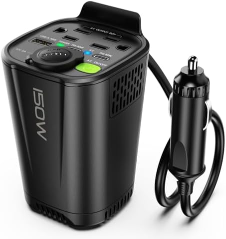 車載用インバーター シガーソケット AC100V コンセント 150W DC12V変換 車内充電器 多機能 2ポートUSB..