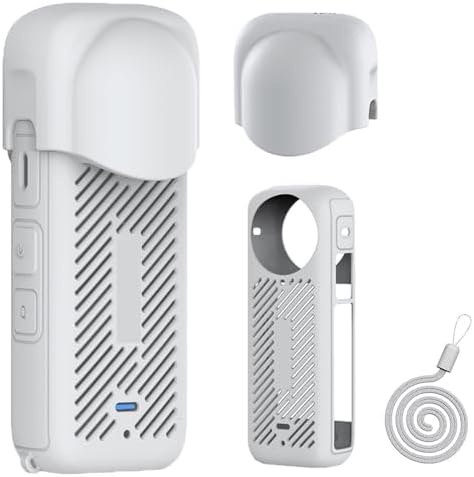 Insta360 X4用シリコンカバー レンズカバー ハンドストラップ3点セット 放熱性 カメラ保護ケース 全面保護 防塵防水対応