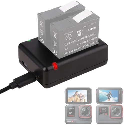 Insta360 Ace Pro2 アクセサリー用 デュアルバッテリーチャージャー Micro USBとType-C充電ポート カメ..