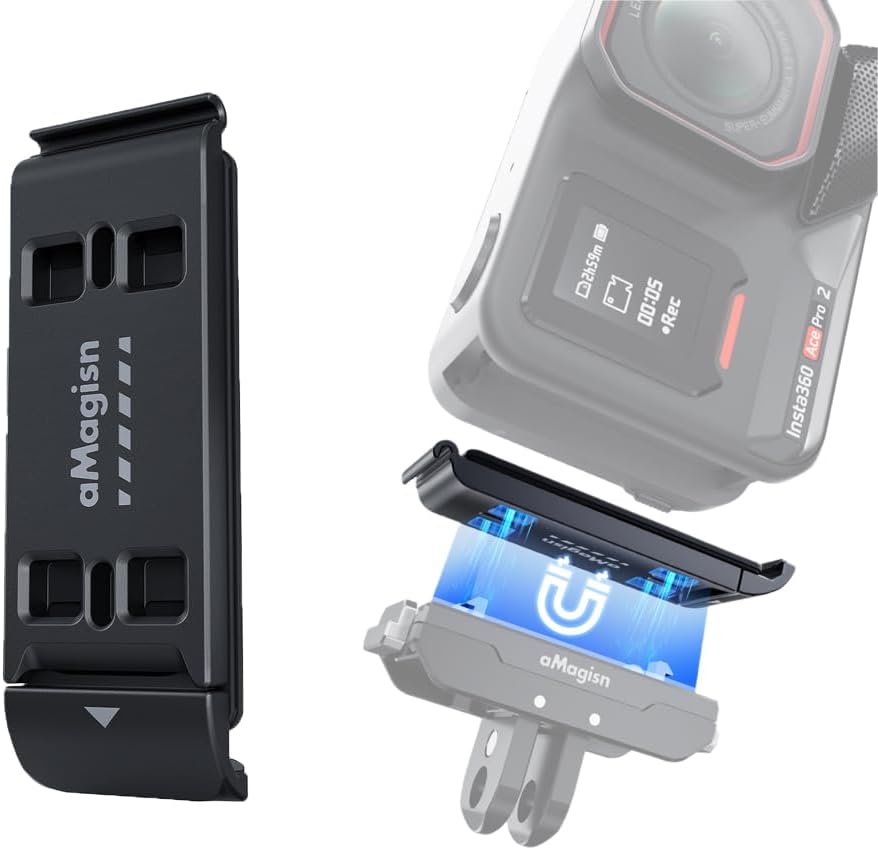 Insta360 Ace Pro 2対応磁気式バッテリーカバー アルミ合金製 マグネット内蔵 縦型撮影可能 防水ケース対応 軽量 シンプル オールシーズン 対応機種：Ace Pro 2