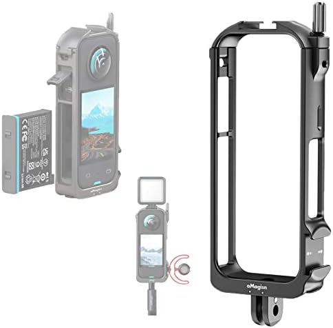 Insta360 X3用 万能フレーム オールアルミ製 コールドシューマウント対応 マグネット付き GoPro用マウ..