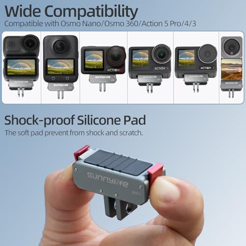 ヤスイショップのDJI OSMO NANO/Osmo Action5 Pro マグネットアダプター Osmo 360/Osmo Action4/3/2カメラ対応 磁気式マウント 折りたたみ式 1/4ネジ ユニバーサル2爪インターフェース 2-in-1アダプター 三脚マウント アダプター｜アングル3