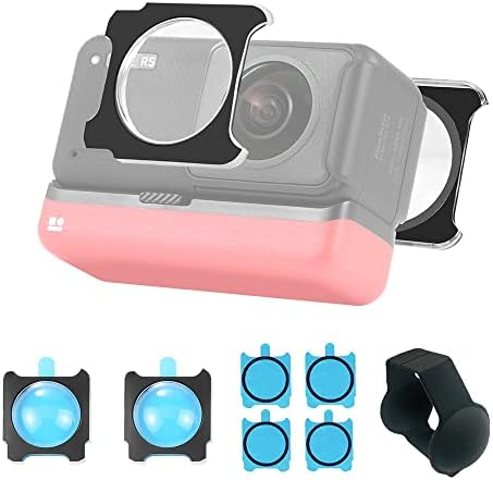 Insta360 ONE RS用レンズカバー 保護フィルター キズ防止 高透過率 耐衝撃 防滴防油防塵 粘着式 レンズ保護ケース 2セット