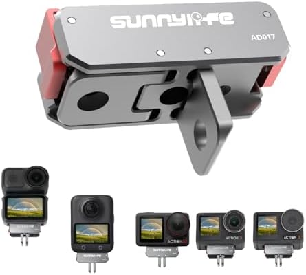 DJI OSMO NANO/Osmo Action5 Pro マグネットアダプター Osmo 360/Osmo Action4/3/2カメラ対応 磁気式マウント 折りたたみ式 1/4ネジ ユニバーサル2爪インターフェース 2-in-1アダプター 三脚マウント アダプター