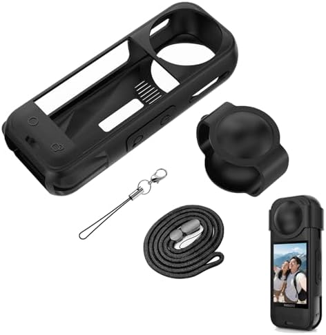 インスタ360 X5用 シリコン保護ケース 全面保護 傷防止 落下防止 防塵 汚れ防止 ロープ付き 通勤・アウトドア・旅行に最適