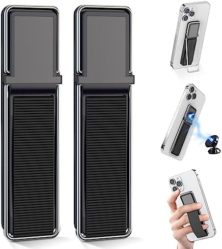 【送料無料】スマホリング スマホスタンド 3WAY多機能 縦置き横向き対応 車載ホルダー固定可能 超薄型軽量 落下防止 片手操作 強力粘着 フィンガーストラップ ブラックカラー iPhone/Android全機種対応 通勤通学 スポーツ ドライブ 自撮りに最適