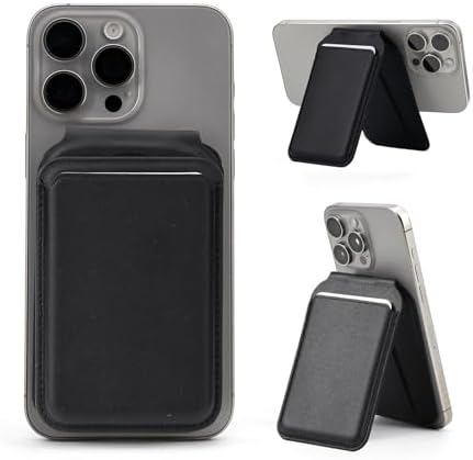 【2025年最新モデル・軽量化設計】MagSafe対応 カードケース スマホスタンド ウォレット カードホルダー 4枚収納 調節可能スタンド ヴィーガンレザー 合成皮革 薄型コンパクト 多機能 ビジネス 旅行 通勤 プレゼント ギフト 男女兼用 オールシーズン対応