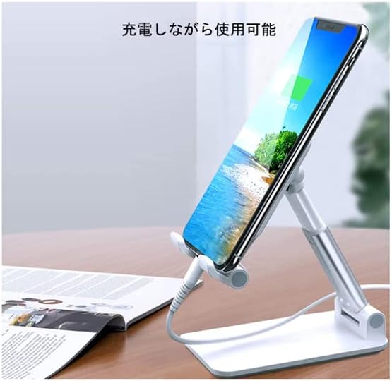 スマホスタンド 卓上 折りたたみ 角度調節可能 軽量 持ち運びやすい 充電対応 多機能 デスク用 スマホタブレット対応 おしゃれ シンプル 3