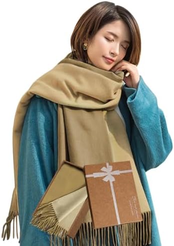 レディース マフラー カシミヤタッチ 大判 ストール 無地 冬 両面使える 厚手 フリンジ付き 保温性 高..