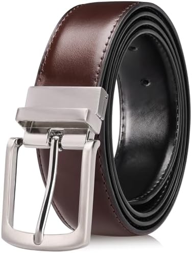 【送料無料】リバーシブル 本革 メンズベルト カジュアル ビジネス 両面使用可能 黒色 130cm スーツ ジ..