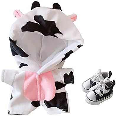 20cm人形用ドール服 カバーオール+靴 2点セット 綿素材 パジャマ おしゃれ キッズ 通園・お出かけに最適 黒白