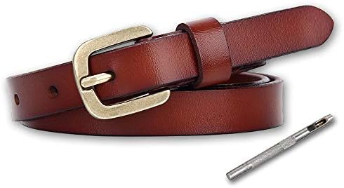 【送料無料】レディース 本革 細ベルト 1.8cm幅 サイズ調節可能 ブラック ブラウン ホワイト 3色展開 ..