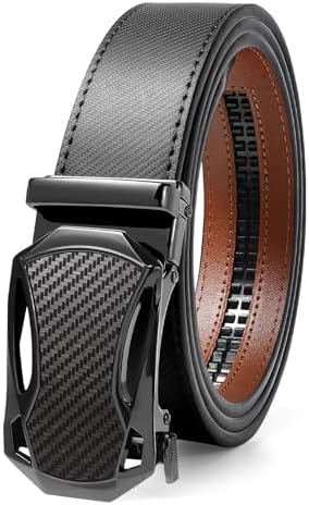 【送料無料】メンズ用 本革 オートロックベルト 無段階調節可能 ビジネスからカジュアルまで対応 ブラ..