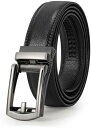【送料無料】本革 メンズ 紳士用 ベルト ビジネス スーツ カジュアル 兼用 オートロック ラチェット式 穴なし 無段階調節 ブラック 黒 幅30mm 長さ11...